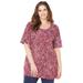 Plus Size Women's Easy Fit Short Sleeve Scoopneck Tee by Catherines in Paisley Print (Size 1X)