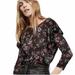 Free People Tops | Free People Dock Street Floral Ruffle Blouse | S | Color: Black | Size: S