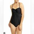 Athleta Swim | Athleta Waterfall Bandeau One Piece Swimsuit | Color: Black | Size: 32 B Fits Xs-Small Or Size 2.