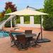 Sol 72 Outdoor™ Eli 9.6' Lighted Cantilever Umbrella Metal in Brown | 99 H in | Wayfair FRPK1649 42974979