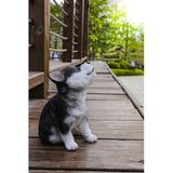 Hi-Line Gift Ltd. Siberian Husky Puppy Howling, Wood in Black/White | 6.81 H x 4.13 W x 5.28 D in | Wayfair 87703-H