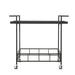 Ivy Bronx Callum Bar Cart Glass/Metal in Black/Brown | 32 H x 35.5 W x 18.8 D in | Wayfair IVBX3194 42978222