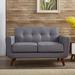 George Oliver Esmai 51" Linen Square Arm Loveseat Wood/Linen in Gray | 33 H x 51 W x 29 D in | Wayfair LGLY5235 38262214