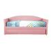 Red Barrel Studio® Apergis Twin Daybed w/ Trundle Upholstered/Faux leather in Pink, Size 39.0 H x 42.0 W x 88.0 D in | Wayfair WLGN1253 33122444