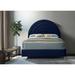 Willa Arlo™ Interiors Barthel Low Profile Platform Bed Upholstered/Velvet in Blue | 59.5 H x 65.5 W x 87 D in | Wayfair