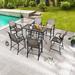 Red Barrel Studio® Square 6 - Person 24.8" Long Bar Height Outdoor Dining Set Metal in Gray | 24.8 W x 24.8 D in | Wayfair