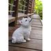 Hi-Line Gift Ltd. Howling American Eskimo Puppy Statue, Wood in White | 6.61 H x 3.94 W x 5.51 D in | Wayfair 87703-Q