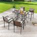 Red Barrel Studio® Square 4 - Person 24.8" Long Bar Height Outdoor Dining Set w/ Cushions Metal in Black/Brown/Gray | 24.8 W x 24.8 D in | Wayfair
