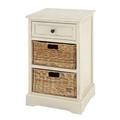 Charlton Home® Puig 1 - Drawer Solid Wood Nightstand Wood/Wicker/Rattan in White | 28 H x 16 W x 13 D in | Wayfair E3984B2853124CD8A746656B3B464CA0