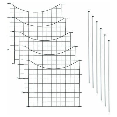 Teichzaun Gartenzaun 11tlg Set Zaun Teich 5 Zaunelemente Gitterzaun Anthrazit Unterbogen