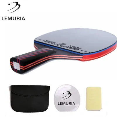 Lemuria-Raquette de tennis de table professionnelle en fibre de carbone picots en caoutchouc double