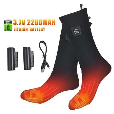 Chaussettes de sport électriques pour la pêche le camping la randonnée le ski chauffe-pieds