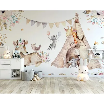 Beibehang-Papier peint 3D personnalisé beau original forêt animal fond de chambre d'enfant