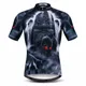 Maillot de cyclisme 3D pour hommes chemises de vélo haut de vélo de course crâne noir rouge