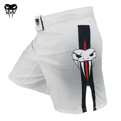 SOTF – short de boxe géométrique mma Venomous pour adultes blanc rouge tigre Muay Thai vêtements