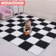 MQIAOHAM-Puzzle en OligFoam pour Bébé Carreaux d'Exercice Emboîtables Noirs et Blancs Tapis de Sol