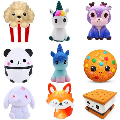 Jouets à presser pour bébés et enfants Kawaii Jumbo pop-corn gâteau Squishy Donut Fruit mochi à