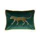 Juste de coussin en velours brodé léopard doré oreillers verts décoration de canapé siège au sol