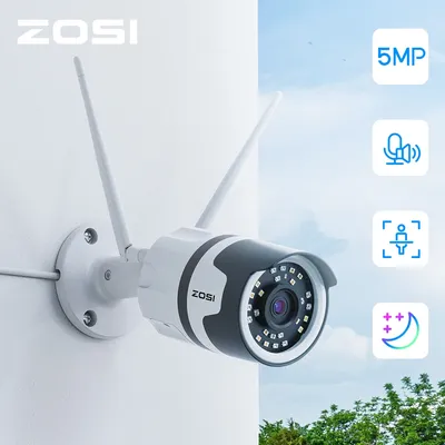 ZOSI Projecteur Extérieure Sans Fil Caméra IP WiFi 5MP/3MP1 Étanche IA Détection Humaine Couleur
