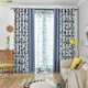 Dean C2375-Rideau décoratif moderne à joint géométrique gris café jaune bleu pour fenêtre de