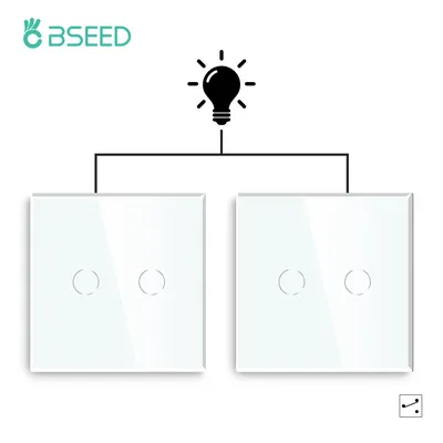 Bseed-Interrupteurs tactiles à commande multiple interrupteurs d'escalier muraux rétro-éclairage