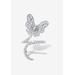 Women's Platinum-Plated Cubic Zirconia Butterfly Ring by PalmBeach Jewelry in White (Size 12)