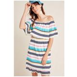 Anthropologie Dresses | Anthro Bethany Striped Off-The-Shoulder Dr | Color: Blue/White | Size: S