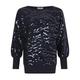 Monsoon Ladies Sequin Animal Knit Jumper with LENZING™ ECOVERO™ Womens Size X Large - Navy Sweater