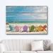 IDEA4WALL Colorful Beach Chairs on White Soft Sand - Wrapped Canvas Graphic Art Print Canvas in Blue | 12 H x 18 W x 1.5 D in | Wayfair