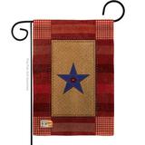 Breeze Decor One Star Service Americana Military Impressions Decorative Vertical 2-Sided 1'5 x 1 ft. Garden Flag in Blue/Brown/Red | Wayfair
