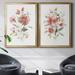 Red Barrel Studio® Linen Botanical Coral I - 2 Piece Painting Print Set Canvas in Pink | 26.5 H x 73 W x 1.5 D in | Wayfair