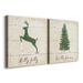 The Holiday Aisle® Holly Jolly Reindeer - 2 Piece Wrapped Canvas Painting Print Set Canvas, Solid Wood in Green/White | 10 H x 10 W in | Wayfair
