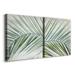 Bay Isle Home™ Palm View I - 2 Piece Wrapped Canvas Painting Print Set Metal in Blue/Green | 40 H x 80 W x 1 D in | Wayfair