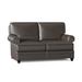 Bradington-Young Carrado 64.5" Genuine Leather Rolled Arm Loveseat Genuine Leather in Gray | 38 H x 64.5 W x 41 D in | Wayfair