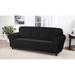 Kathy Ireland Home Day Break Box Cushion Sofa Slipcover Polyester in Black | 75 H x 96 W x 42 D in | Wayfair DAY-SOFA-BK