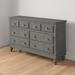Viv + Rae™ Adriel 8 Drawer Dresser Wood/Solid Wood in Gray | 35.75 H x 60 W x 18.5 D in | Wayfair 9396864AA68747F891E0DE3E82D242C2