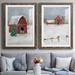 The Holiday Aisle® Christmas on the Farm I - 2 Piece Painting Print Set in White | 31.5 H x 47 W x 1.5 D in | Wayfair