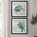 Bay Isle Home™ Seaglass Turtle I - 2 Piece Picture Frame Painting Print Set Paper, Solid Wood in Green | 34.5 H x 69 W x 1.5 D in | Wayfair