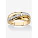 Men's Big & Tall Men's Gold over Sterling Silver Diamond Wedding Band Ring (1/10 cttw) by PalmBeach Jewelry in Diamond (Size 16)