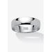 Men's Big & Tall Sterling Silver Wedding Band Ring by PalmBeach Jewelry in White (Size 10)