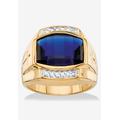 Men's Big & Tall Men's 18K Yellow Gold-plated Sapphire and Diamond Accent Ring by PalmBeach Jewelry in Sapphire Diamond (Size 12)