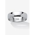 Men's Big & Tall Sterling Silver Wedding Band Ring by PalmBeach Jewelry in White (Size 5)