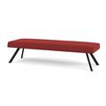 Lesro Willow Lounge Reception 3 Seat Bench Steel Legs Fabric in Red/Black | 18.5 H x 72 W x 24 D in | Wayfair WL3001.SBK-01ADCA