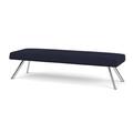 Lesro Willow Lounge Reception 3 Seat Bench Steel Legs Fabric in Blue | 18.5 H x 72 W x 24 D in | Wayfair WL3001.SCS-01OHNA