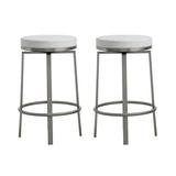 Wade Logan® Mcgary Swivel 26" Counter Stool Upholstered/Leather in White | 26 H x 16.3 W x 16.3 D in | Wayfair LTDR4905 40584378