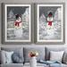 The Holiday Aisle® Festive Snowman I - 2 Piece Painting Print Set Paper in Gray/Red/White | 37.5 H x 55 W x 1.5 D in | Wayfair