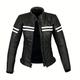 Profirst Global Motorcycle Two Line Ladies Genuine Leather Jacket Motorbike Racing Sports Heavy Duty Jacket (Black, M)