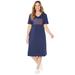 Plus Size Women's Mayfair Park A-line Dress by Catherines in Navy Flag (Size 3X)