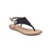 Women's London Thong Sandal by White Mountain in Black Smooth (Size 8 1/2 M)