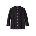 Men's Big & Tall Gauze Mandarin Collar Shirt by KingSize in Black (Size XL)